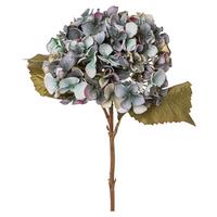 Kunstpflanze Hortensie Blau L: 46 cm, Gerdi - Blau/Grün, Basics, Kunststoff (46cm)