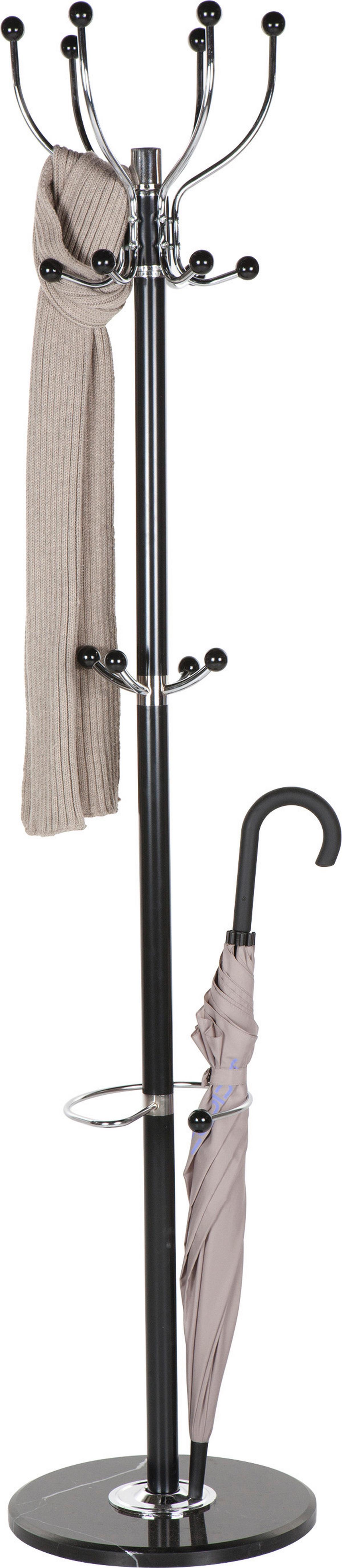 ŠATNÍ STOJAN MECKI - černá, Konvenční, kov/kámen (38/176cm) - Mömax