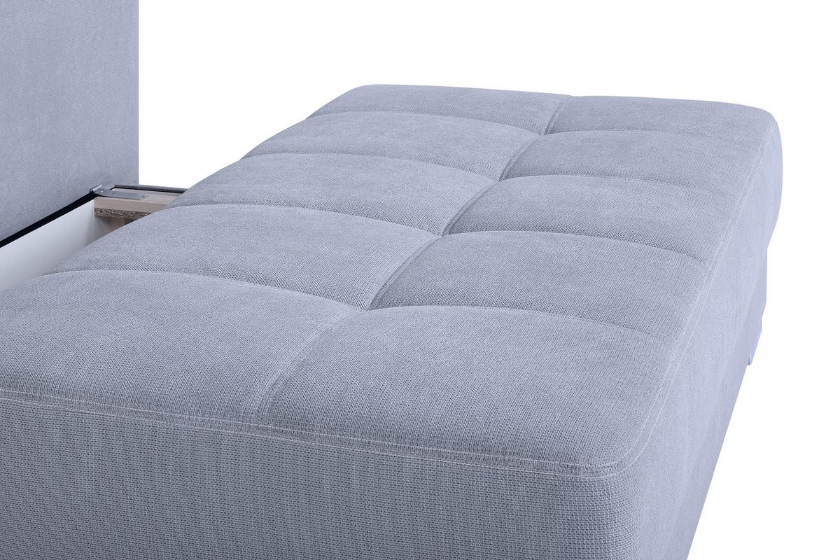 Schlafsofa mit Bettkasten Ben Grau - Chromfarben/Schwarz, Design, Holzwerkstoff/Textil (200/90/110cm) - P & B