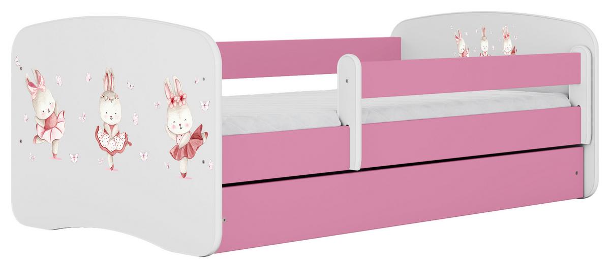 Kinder-/Juniorbett Babydreams inkl. Matratze 80x160 - Pink/Birkefarben, MODERN, Holz/Holzwerkstoff (80/160cm) - MID.YOU