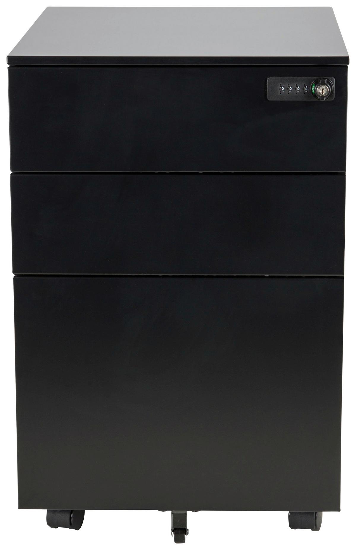 Rollcontainer Color Os I Schwarz - Schwarz, MODERN, Kunststoff/Metall (39/60/50cm) - MID.YOU