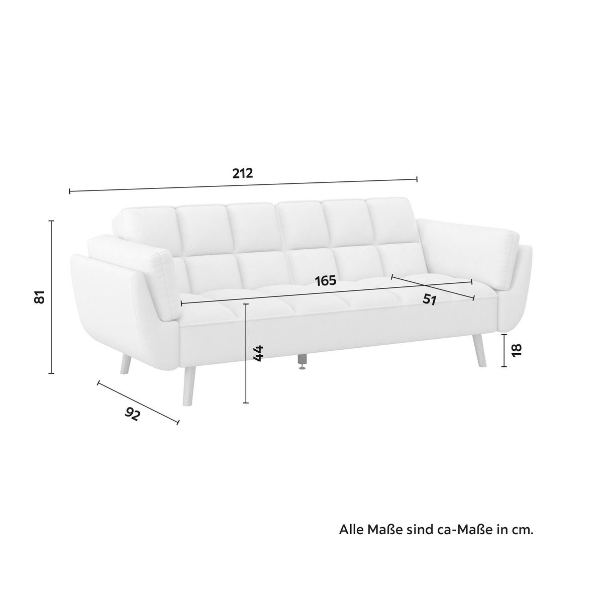 Rozkladacia pohovka CORA, krémová, max. 360 kg - krémová/prírodná farba, Modern, drevo/textil (214/92/81cm) - Bessagi Home
