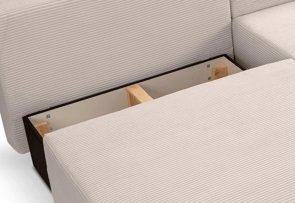 Ecksofa Amsterix Greige S: 213x158cm - Greige/Schwarz, Basics, Holz/Textil (213/158cm) - MID.YOU