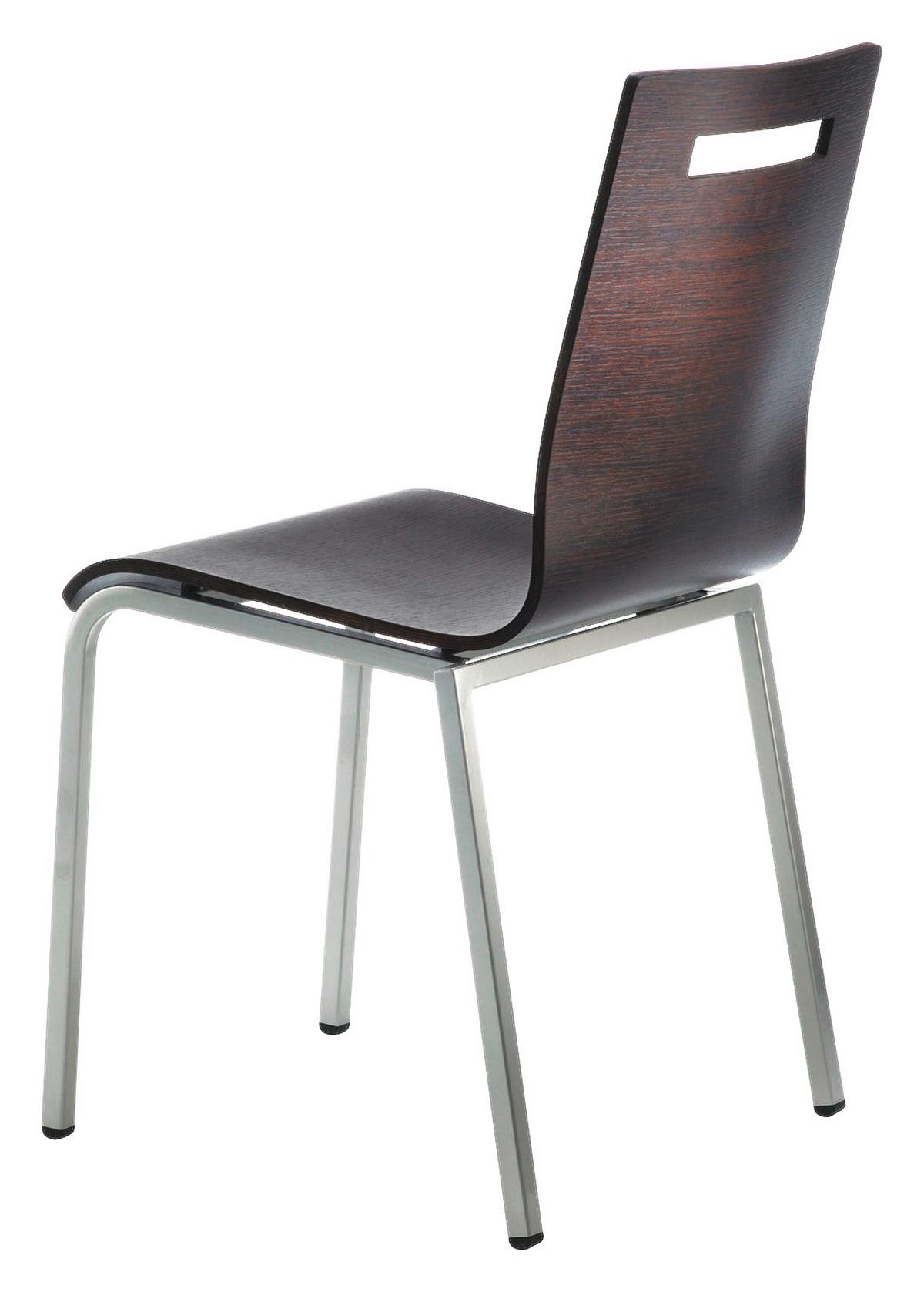 Besucherstuhl My Life Wenge teilmassiv - Wengefarben/Silberfarben, Basics, Holz/Metall (48/87/55cm) - MID.YOU