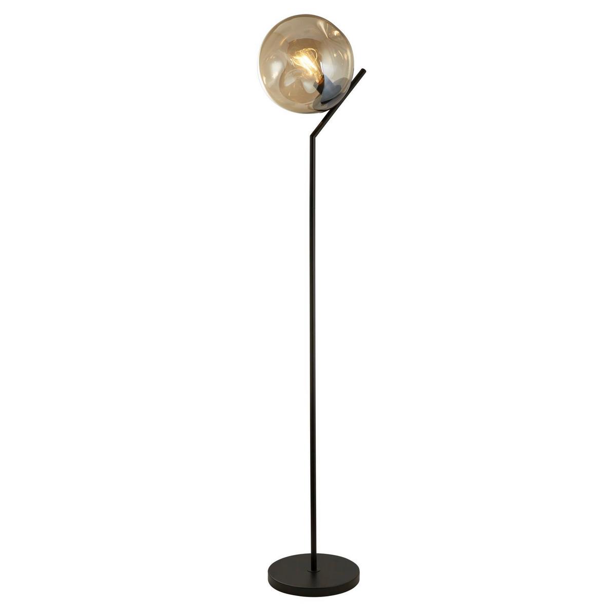 Stehleuchte Eu22122 - Champagner/Schwarz, Design, Glas/Metall (25/30/137cm)