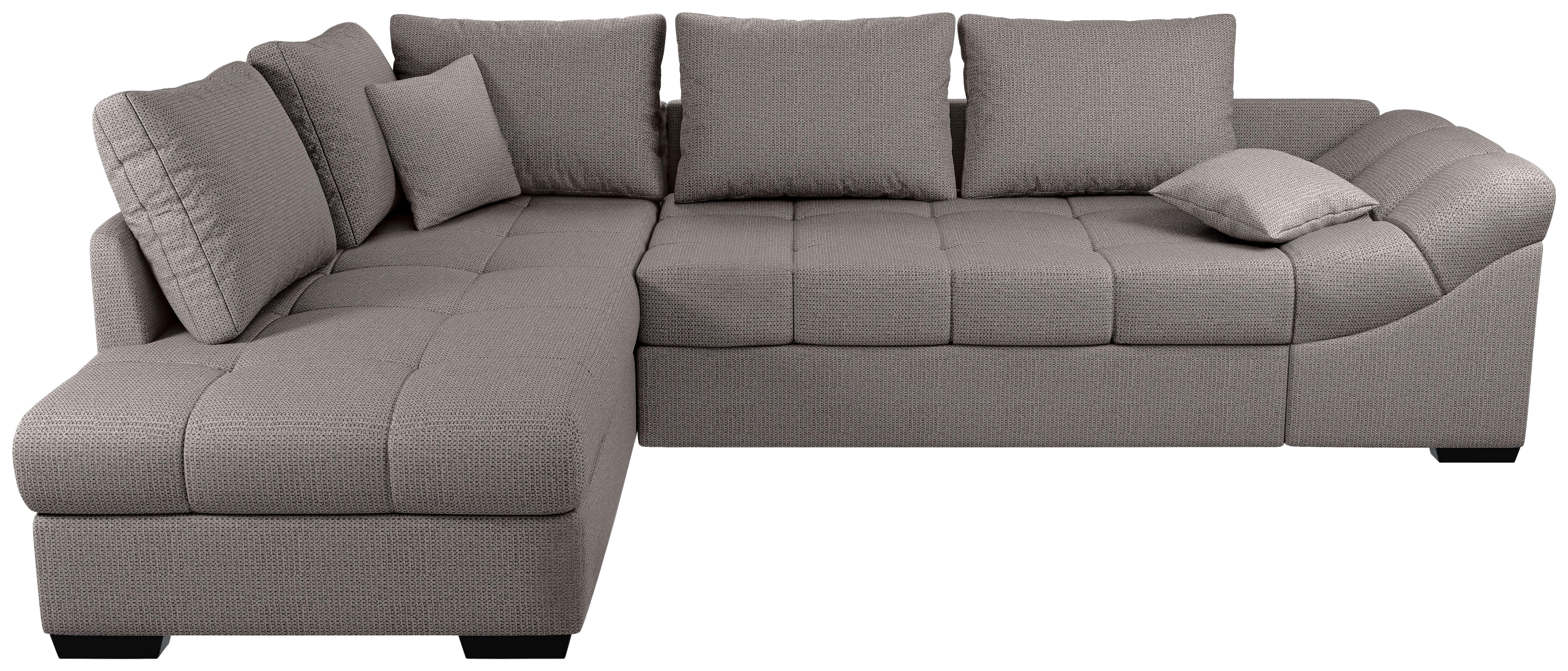 Eckschlafsofa Alvito Graubraun S: 202x298 Cm - Graubraun/Schwarz, MODERN, Textil (202/298cm) - MID.YOU