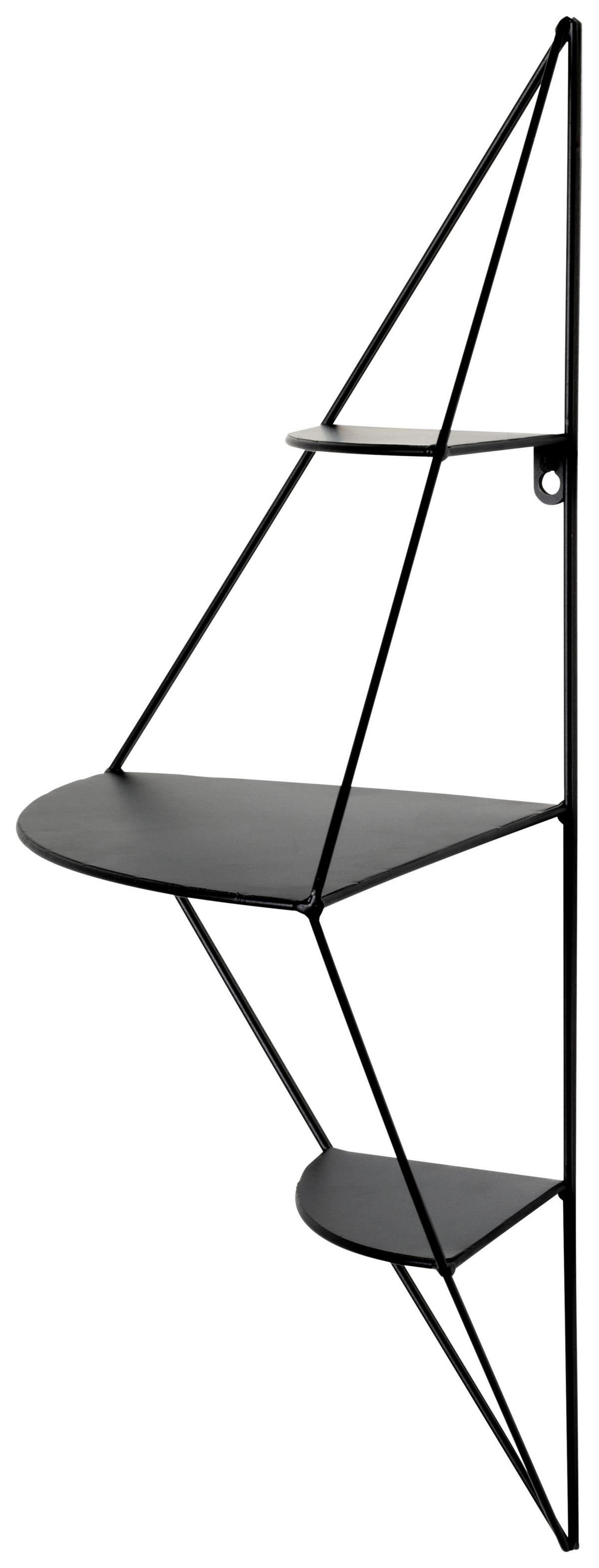 ROHOVÝ REGÁL LEICESTER - černá, Moderní, kov (36/70/26cm) - Mömax