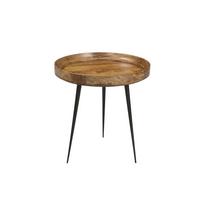 BEISTELLTISCH Mangoholz B: 50cm - Schwarz/Naturfarben, Design, Holz/Metall (50/50/52cm) - MID.YOU