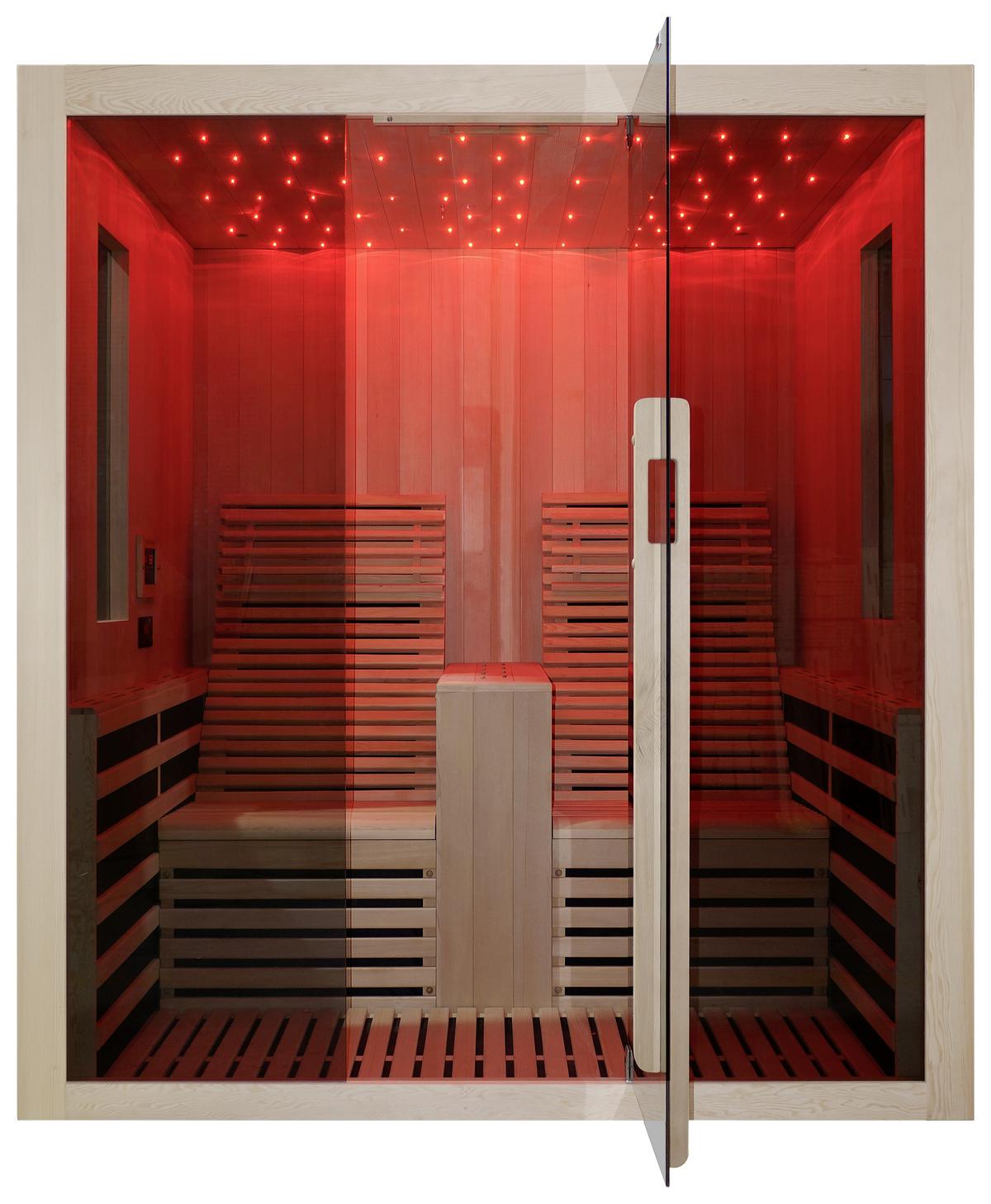 Infrarotkabine 2 Personen 180x195x150 Cm Carbon - Naturfarben, Basics (180/195/150cm) - Sanotechnik