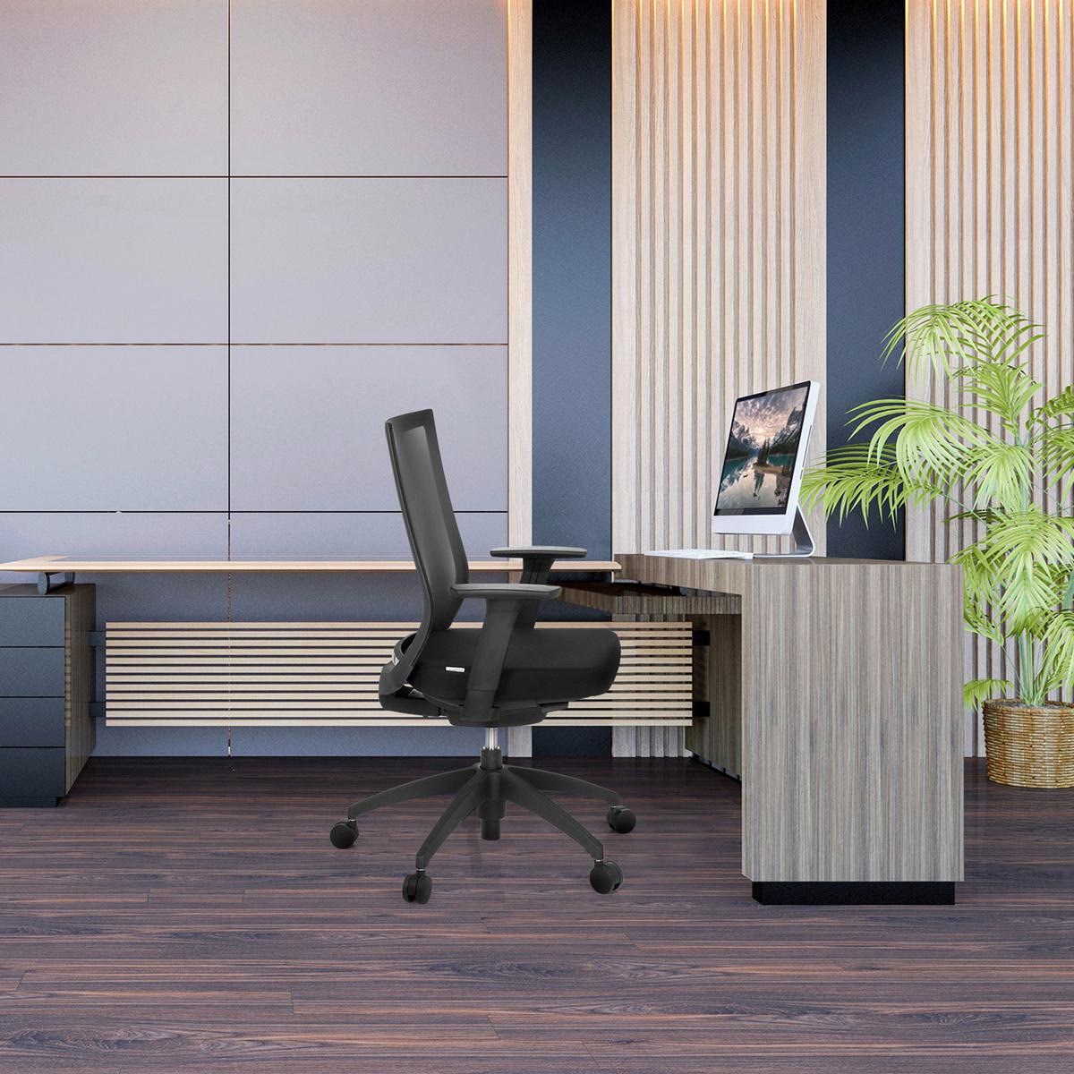Drehstuhl Aspen Schwarz - Chromfarben/Schwarz, MODERN, Kunststoff/Textil (63/106/55cm) - MID.YOU
