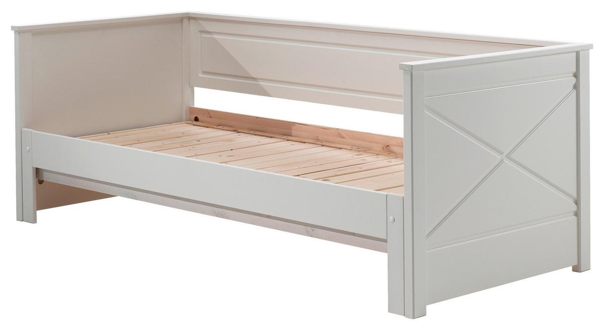 Ausziehbett mit Bettlade 90x200 cm Pino Weiß - Weiß, MODERN, Holz/Holzwerkstoff (90/200cm) - MID.YOU