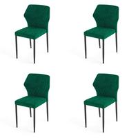 STUHL-SET LOUIS - Grün, MODERN, Leder/Metall (49/80/56cm) - MID.YOU