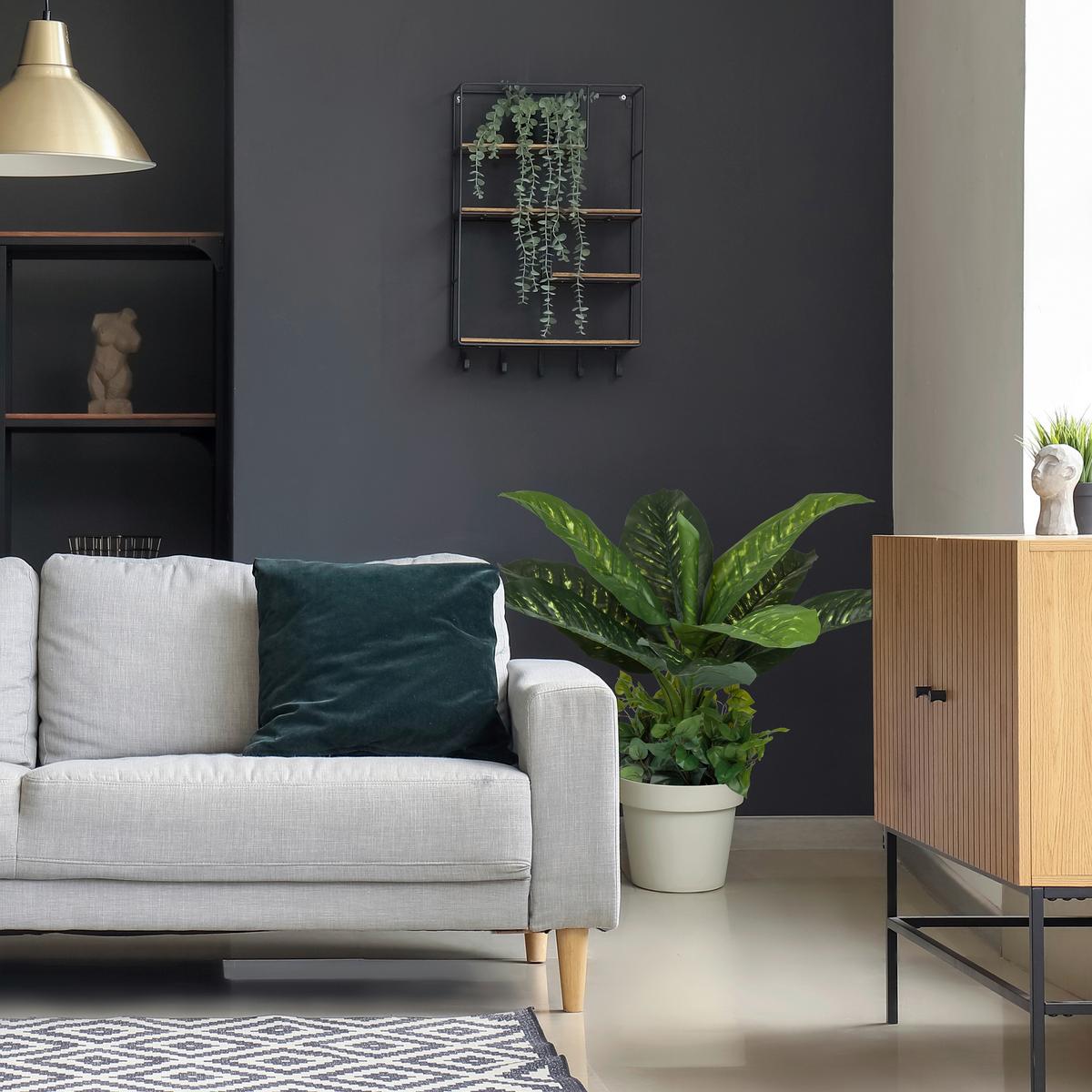 Kunstpflanze Grün/schwarz B: 42 Cm - Schwarz/Grün, MODERN, Kunststoff (42/80/33cm) - MID.YOU