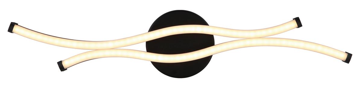 LED-Deckenleuchte 67336-12 - Opal/Schwarz, Design, Kunststoff/Metall (47,6/10/5,6cm) - Globo