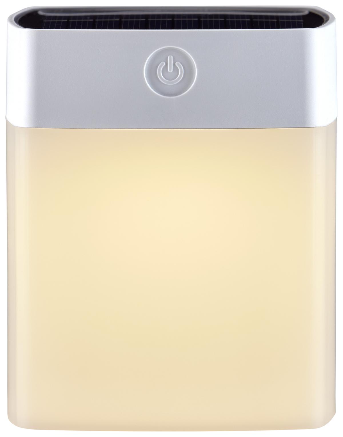 Solarleuchte Eckig Aenne 3xled Warmweiß H: 11cm - Weiß, KONVENTIONELL, Kunststoff (9/9/11cm) - Homezone