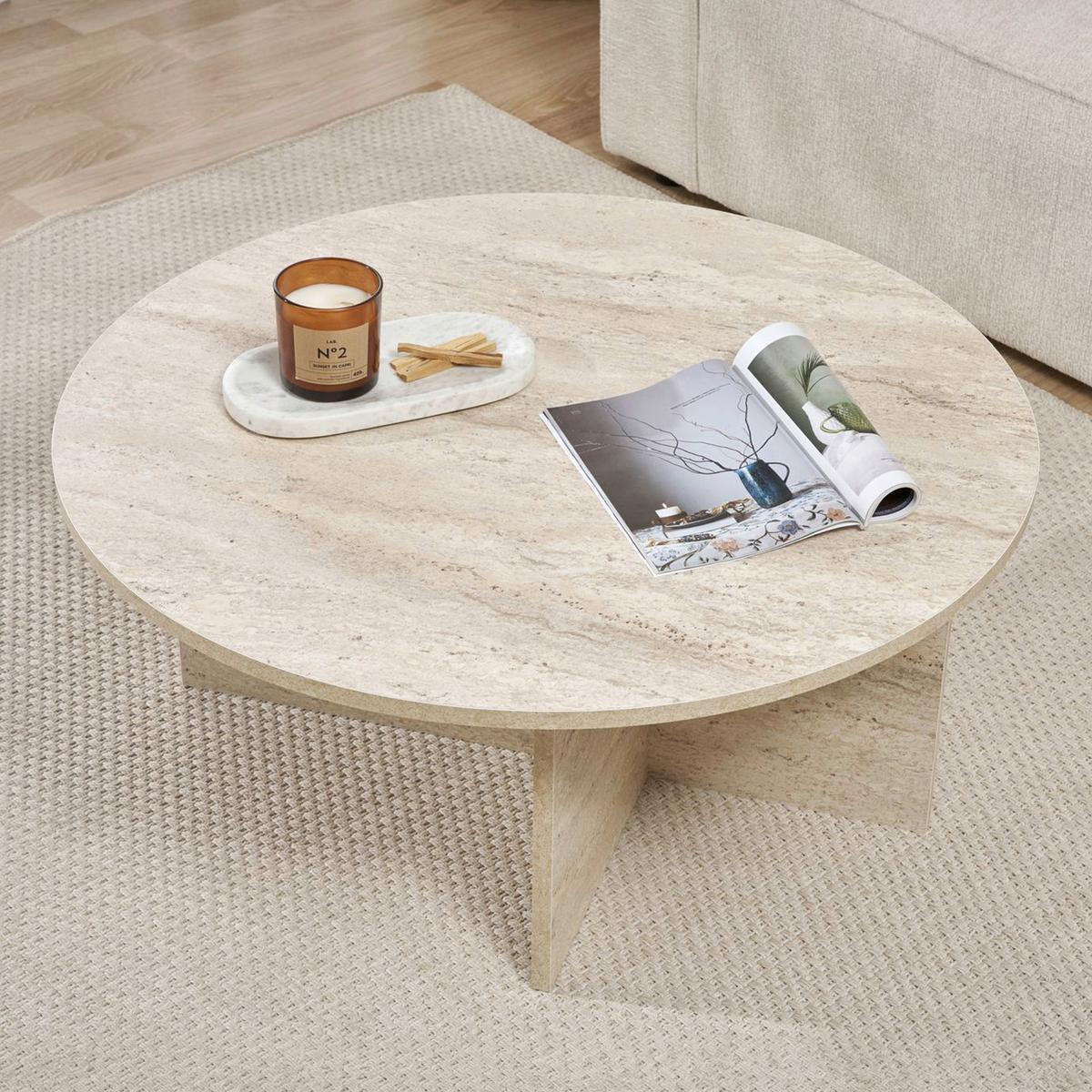 COUCHTISCH Soleil Creme L: 90cm - Creme, Design, Holzwerkstoff (90/90/40cm) - MID.YOU