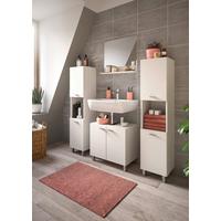 Badezimmer Boston Weiß D: 117 Cm - Silberfarben/Weiß, MODERN, Glas/Holzwerkstoff (117cm) - MID.YOU