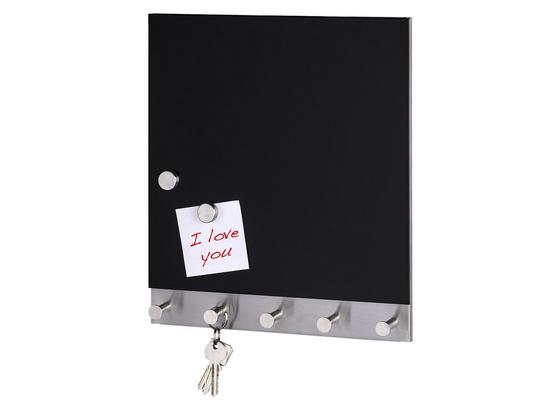 Hakenleiste Black Magnetisch - Edelstahlfarben/Schwarz, MODERN, Glas/Metall (30/34cm) Hakenleiste Black Magnetisch - Edelstahlfarben/Schwarz, MODERN, Glas/Metall (30/34cm)