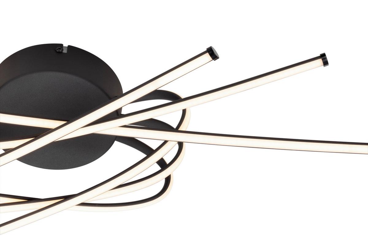 LED-Deckenleuchte Stral - Schwarz, MODERN, Kunststoff/Metall (65,5/31/14cm)
