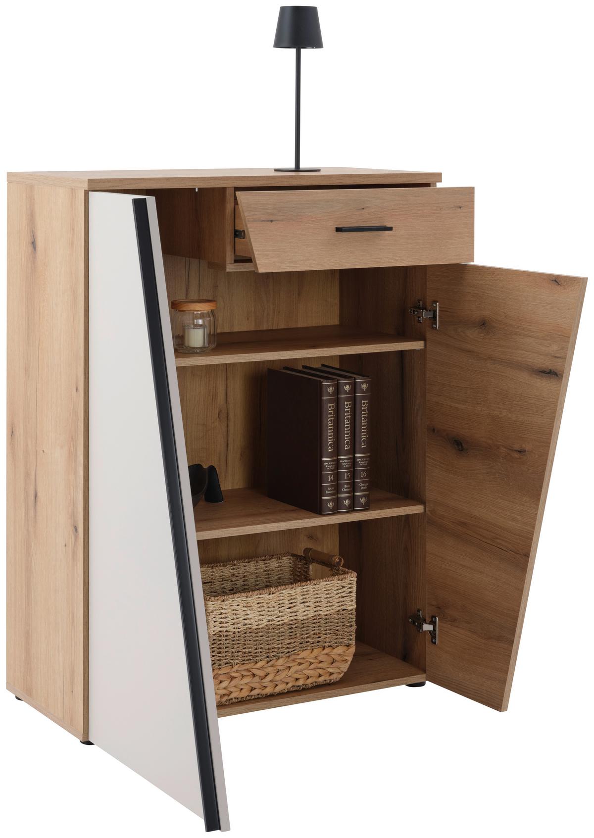 Kommode Venedig B: 80cm Eichefarben/kaschmir - Kaschmir/Eichefarben, MODERN, Holzwerkstoff (80/110/40cm)