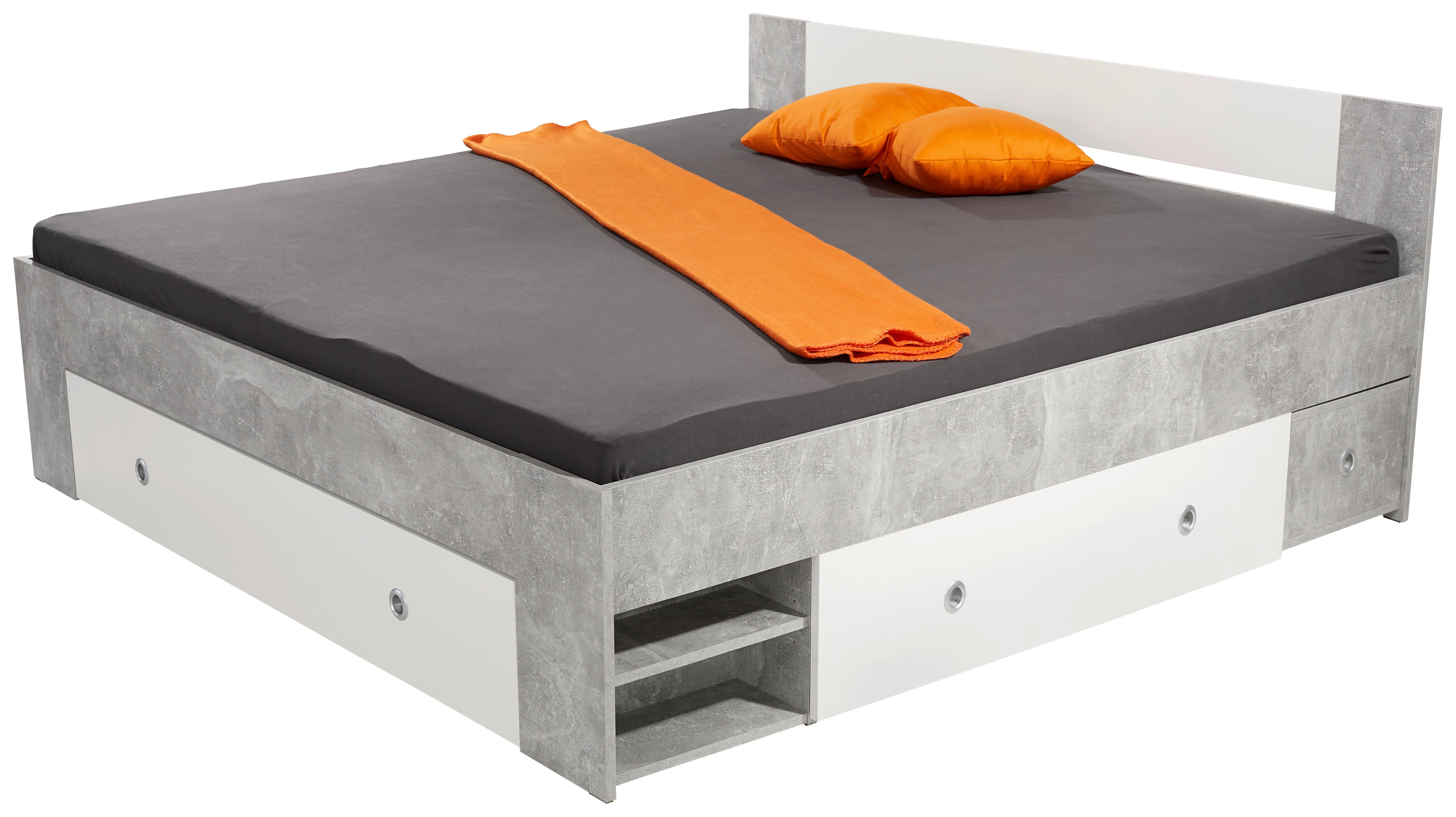 POSTEL AZURRO 180 - bílá/světle šedá, Moderní, kompozitní dřevo (204/75/185cm)