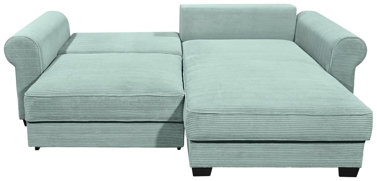 Ecksofa Maureen Salbeigrün S:255x185cm - Salbeigrün/Schwarz, KONVENTIONELL, Textil (255/185cm) - MID.YOU