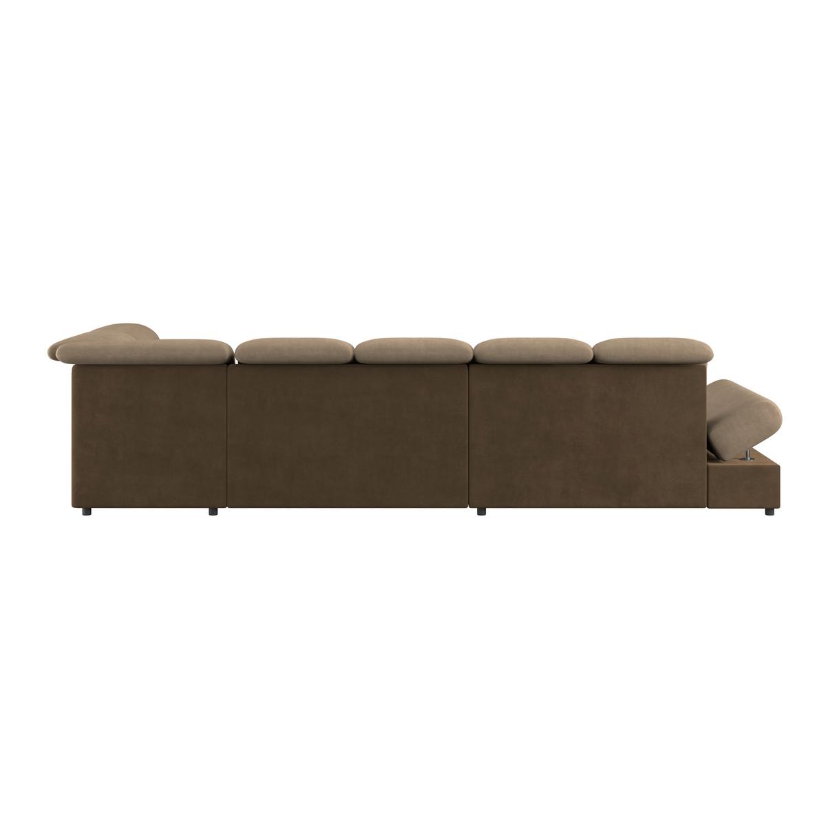 Wohnlandschaft Madera Braun, S: 358x212 cm - Hellbraun/Dunkelbraun, KONVENTIONELL, Kunststoff/Textil (190/358/212cm)