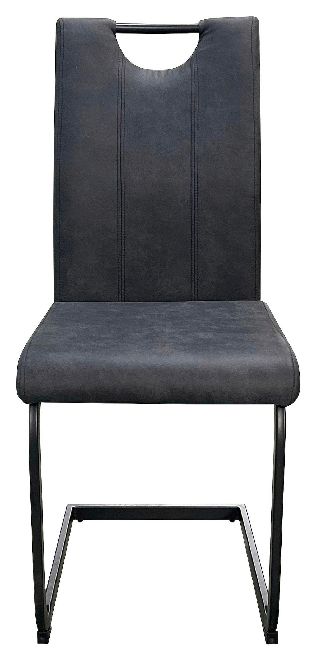 Schwingstuhl-set Banff, Anthrazit, B: 42 Cm - Anthrazit/Schwarz, Design, Textil/Metall (42/97/58cm) - MID.YOU