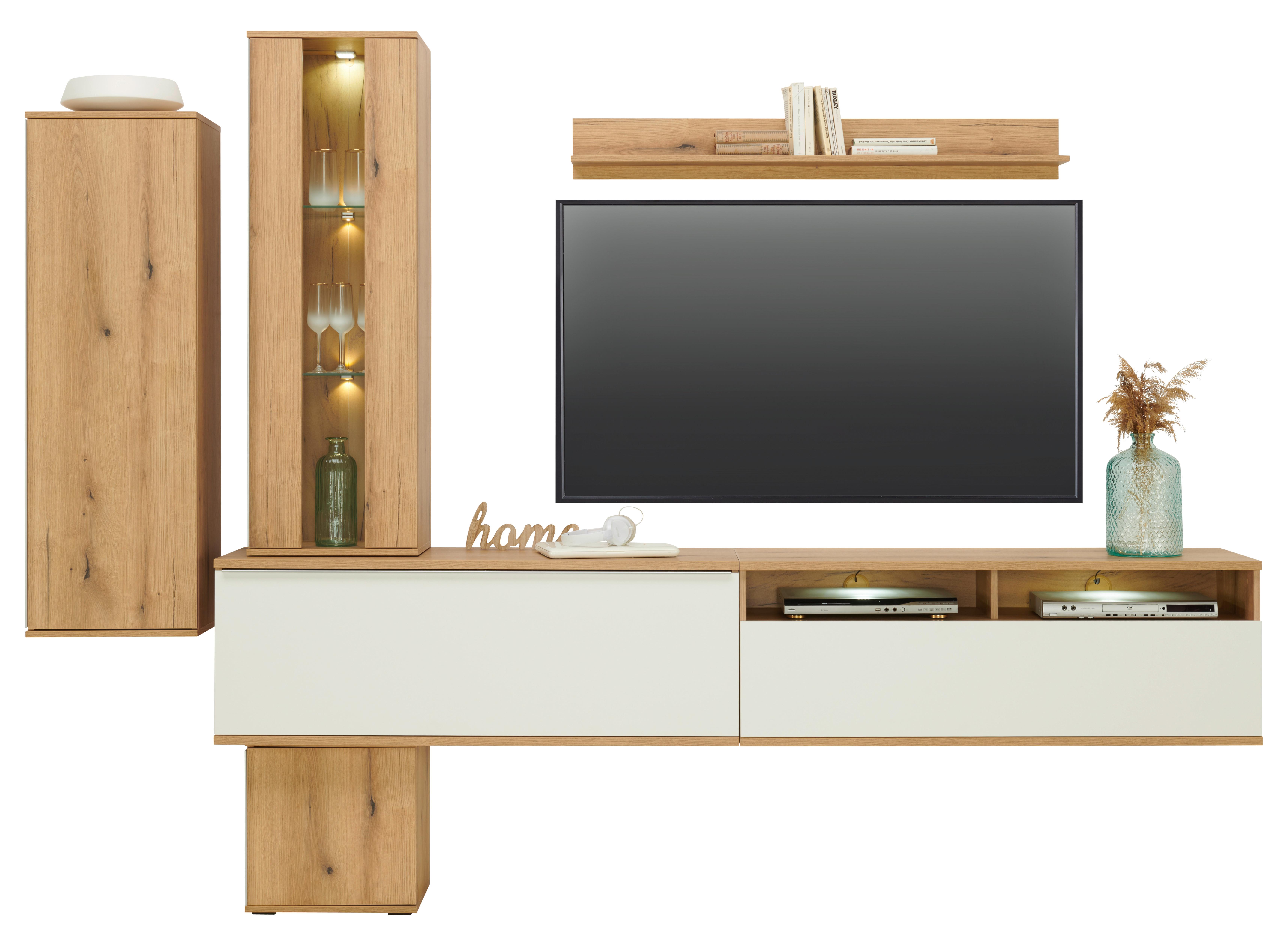 Wohnkombination 6 -Teilig. Power Alpinweiß - MODERN, Holzwerkstoff (297,2/219,2/40cm)