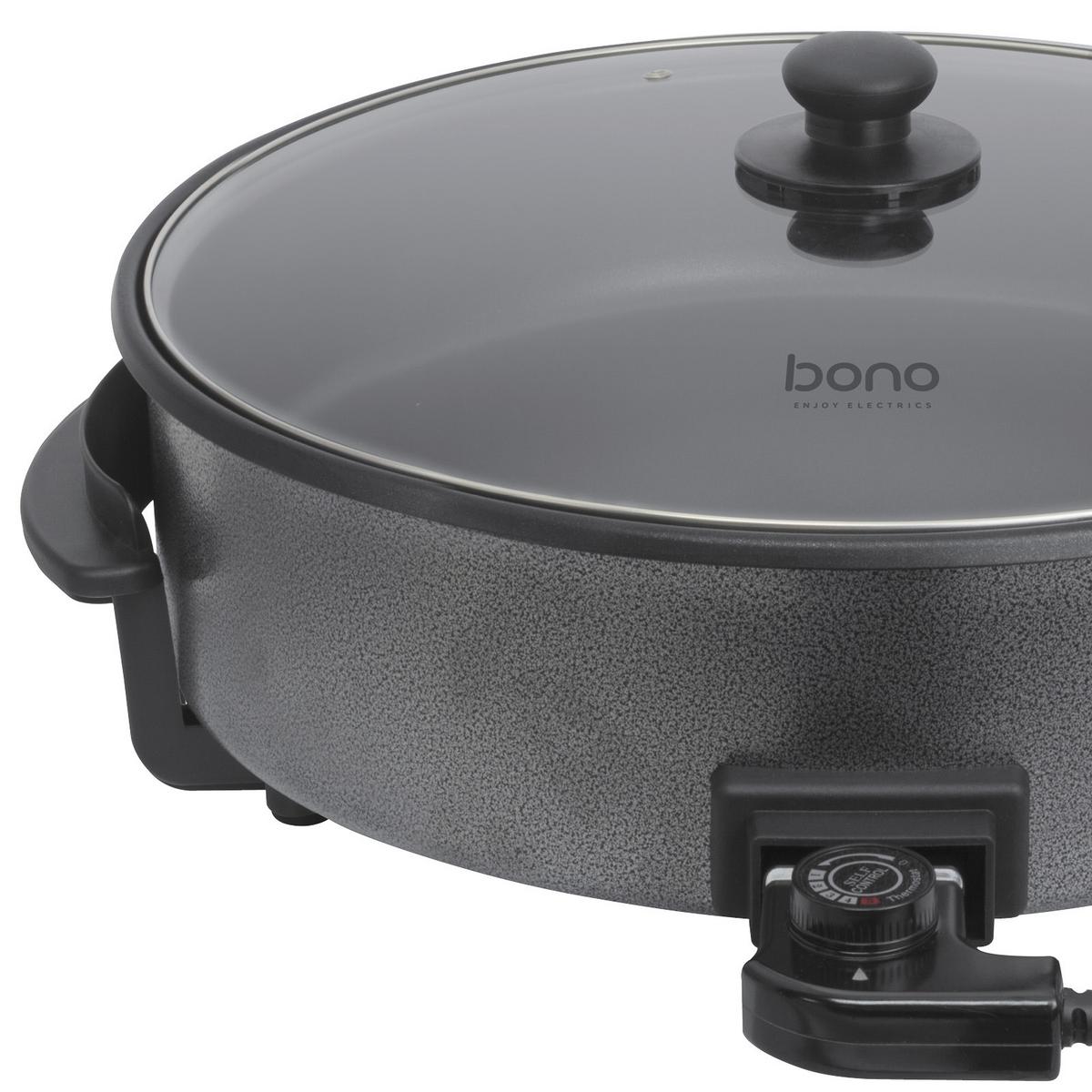 Elektrische Pfanne Mit Glasdeckel D: Ca. 42 Cm - Anthrazit, KONVENTIONELL, Metall (42/7cm) - Bono