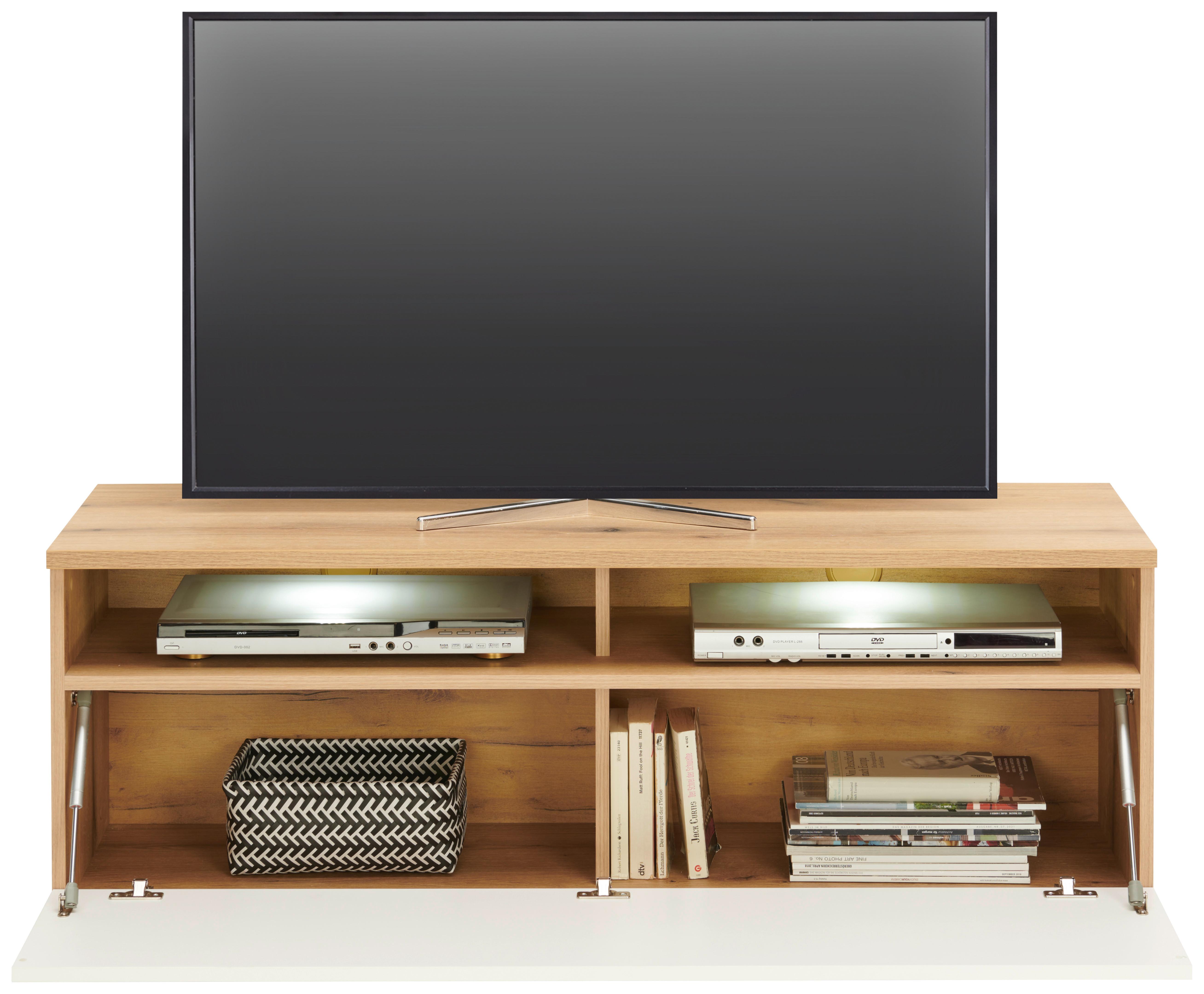 Tv-element Power B: 127,5 Cm Eiche Dekor/weiß - MODERN, Holzwerkstoff (127,5/46/40cm)