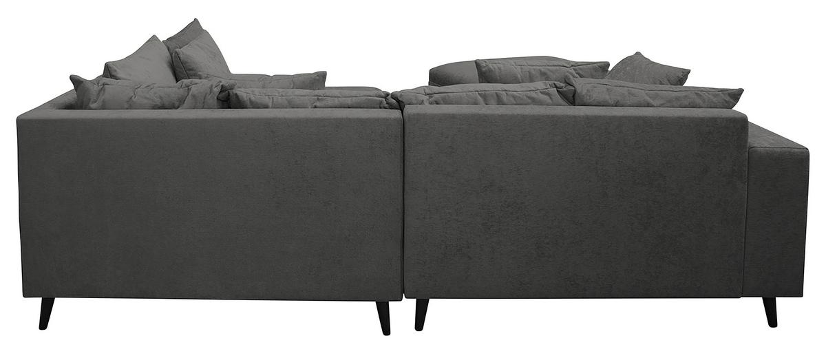 Ecksofa Pruno, Grau S: 247x174 Cm - Schwarz/Grau, Design, Textil (247/174cm) - MID.YOU