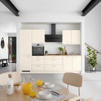 Kuchynská linka 300 cm, magnóliová supermantá - barvy dubu/magnolie, Moderní, kov/kompozitní dřevo (300cm) - Nobilia