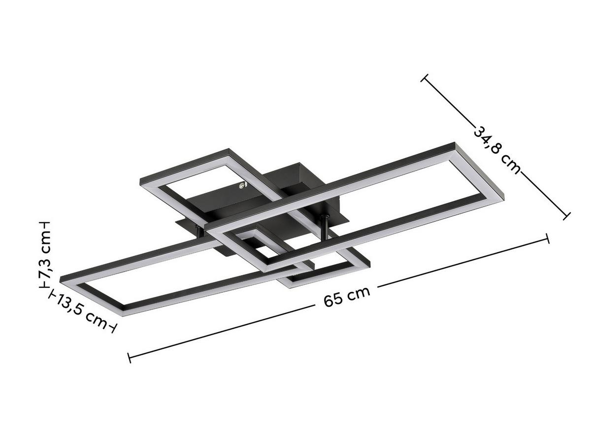 Stropní svítidlo Ferm, černá, max.24 W - černá, Moderní, plast (65/34,8/7,3cm) - Premium Living