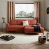 Ecksofa Mit Schlaffunktion & Bettkasten Bergamo Rostfarben - Rostfarben/Schwarz, MODERN, Textil (238/162cm) - Ondega