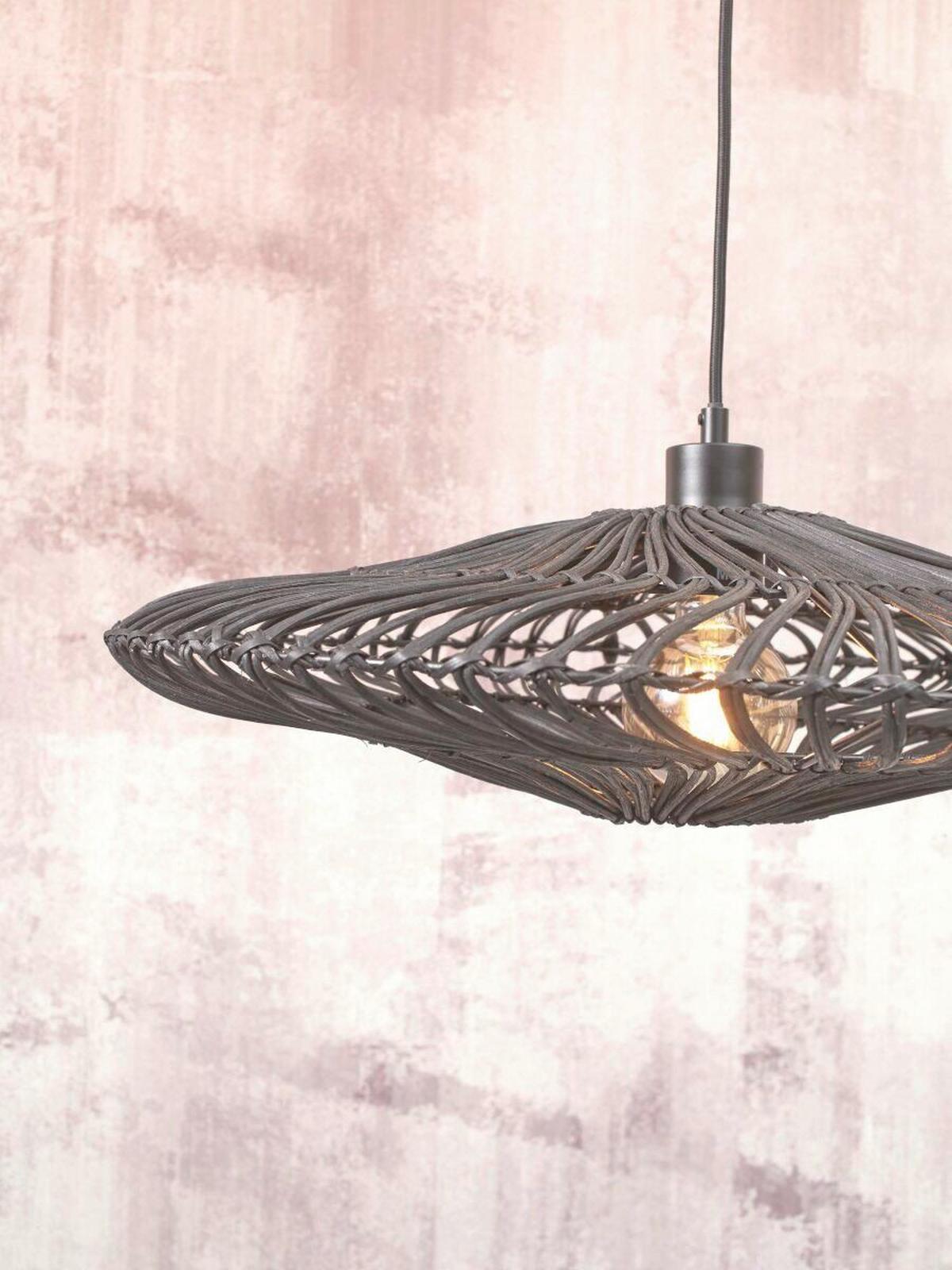 Hängeleuchte Zanzibar/H/4012/B - Schwarz, Trend, Naturmaterialien (40/12cm) - Good & Mojo
