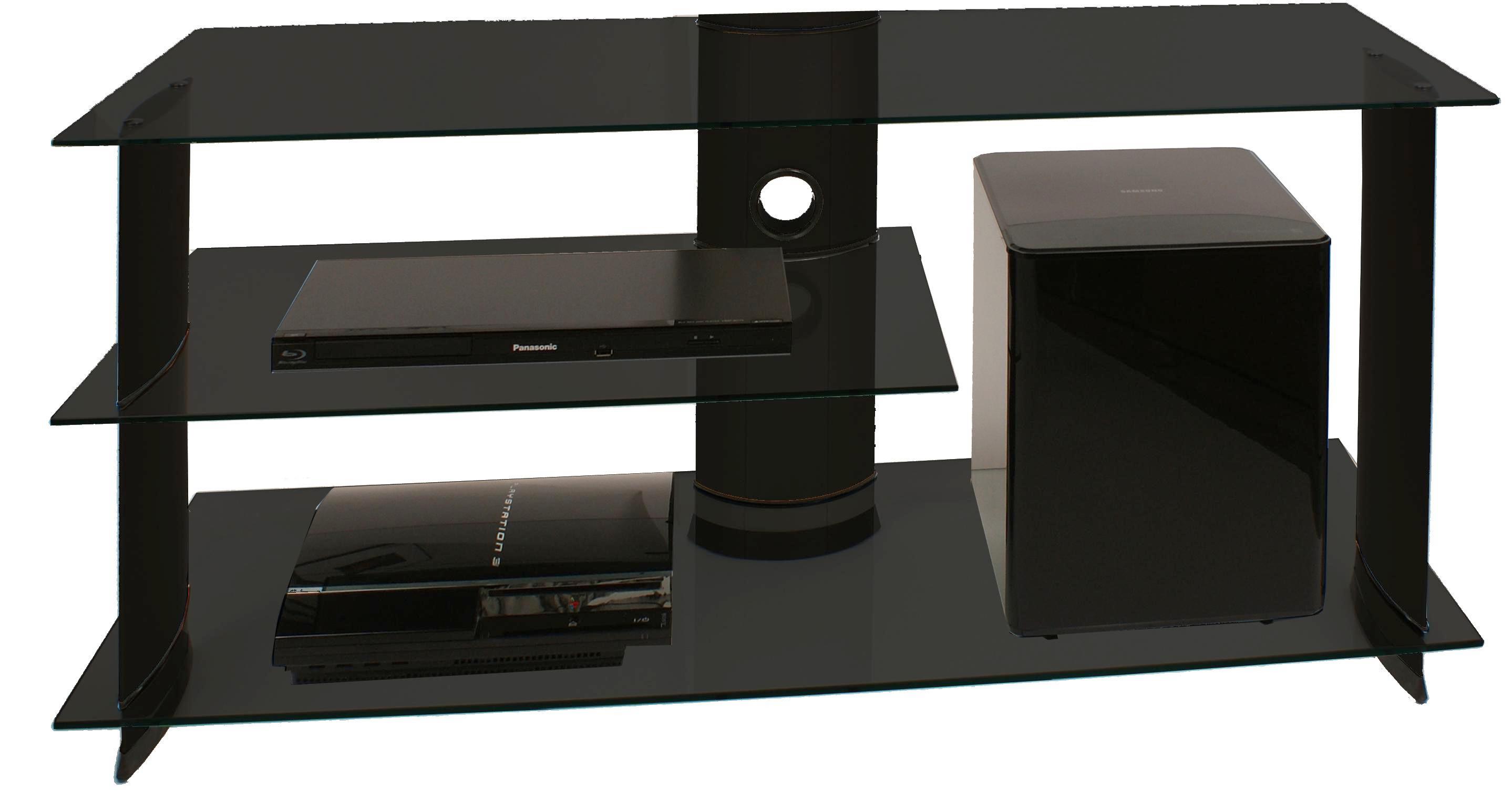 Phonotisch Subuso B: 120 cm - Schwarz, KONVENTIONELL, Glas/Metall (120/56/40cm)