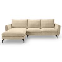 Ecksofa Toronto Beige S: 165x259cm - Beige/Schwarz, Basics, Holz/Textil (165/259cm) - MID.YOU