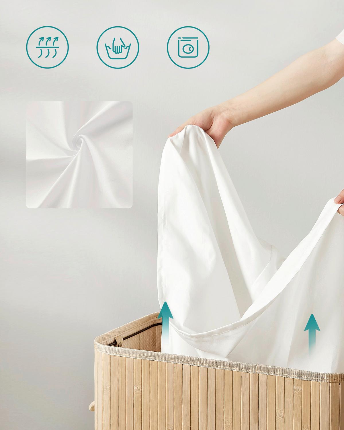 Wäschekorb Naturfarben B: 54,5 Cm - Naturfarben, Basics, Naturmaterialien/Holzwerkstoff (54,5/61/34,5cm)