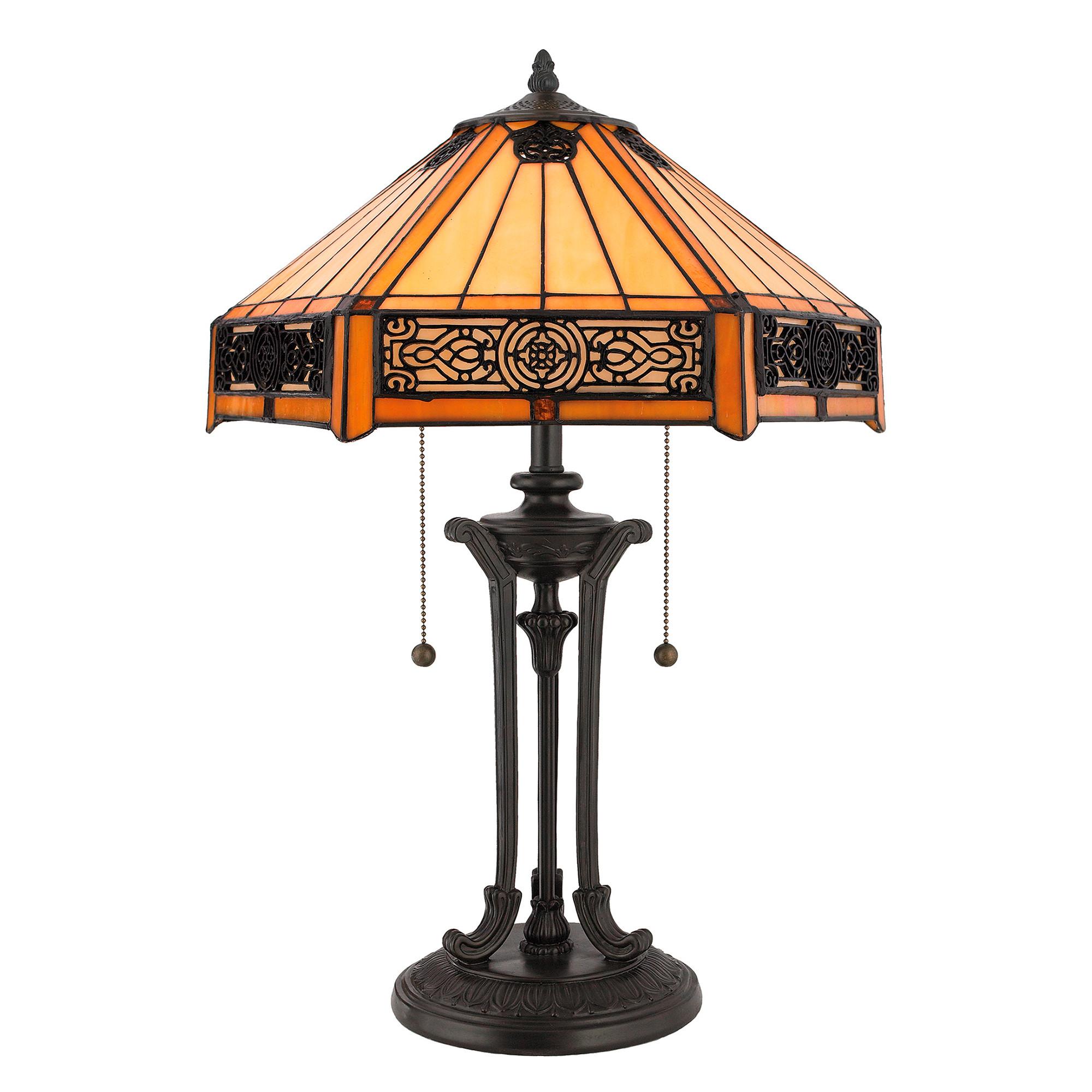 Tischlampe Indus Bronzefarben Qz-Indus-Tl Tiffany - Bronzefarben, KONVENTIONELL, Glas/Metall (58,4/40,6/40,6cm) - Elstead Lighting