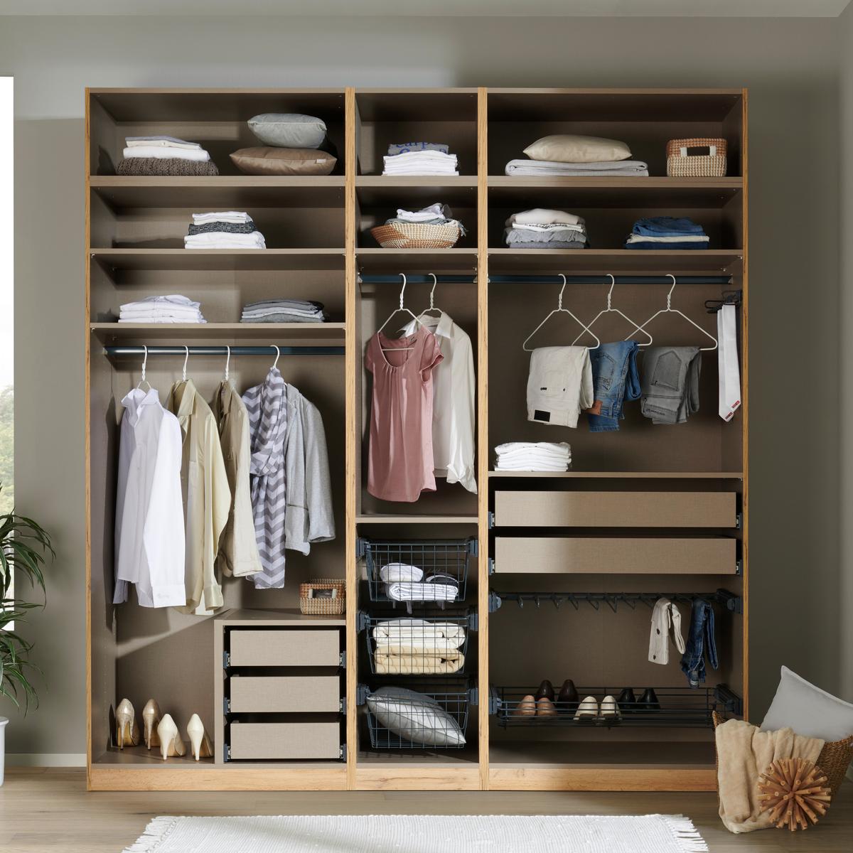 KORPUS ŠATNÍ SKŘÍNĚ UNIT - dub wotan/jílová barva, Moderní, kompozitní dřevo (45,6/242,2/56,5cm) - Ondega