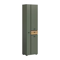 Hochschrank Aqua Grün/Eichefarben B: 51cm - Eichefarben/Schwarz, Trend, Holzwerkstoff (51/191/30cm) - MID.YOU