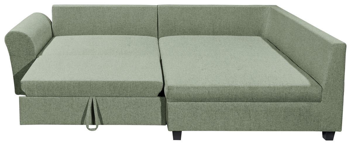 Ecksofa Liz Grün S: 252x175 cm - Schwarz/Grün, MODERN, Textil (252/175cm) - Livetastic