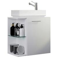 Waschtischkombi Hausa - Weiß, MODERN, Glas/Keramik (52cm) - MID.YOU