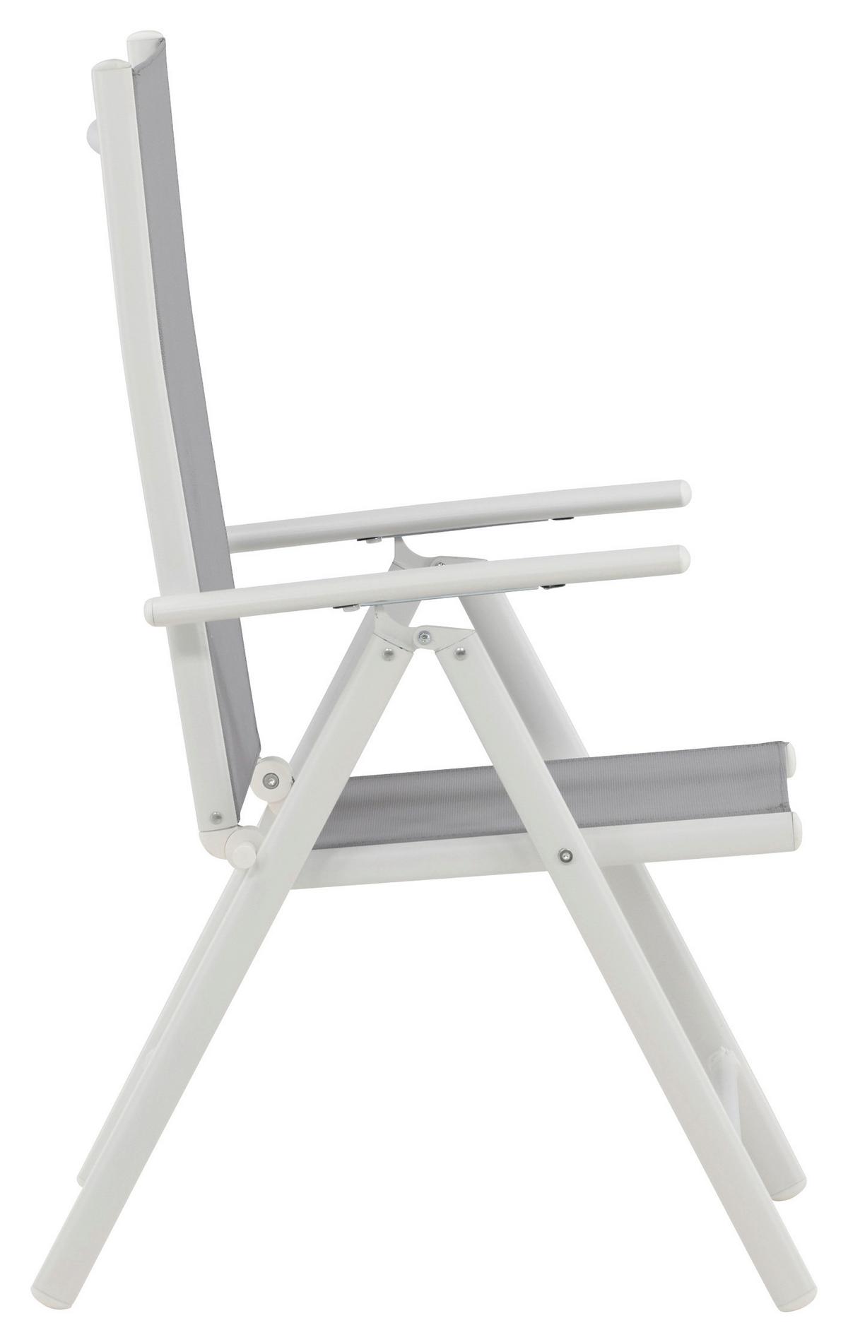Gartensessel-set 2-tlg. Break Metall/textil - Weiß/Grau, KONVENTIONELL, Textil/Metall (55/108/62cm) - Gardenson