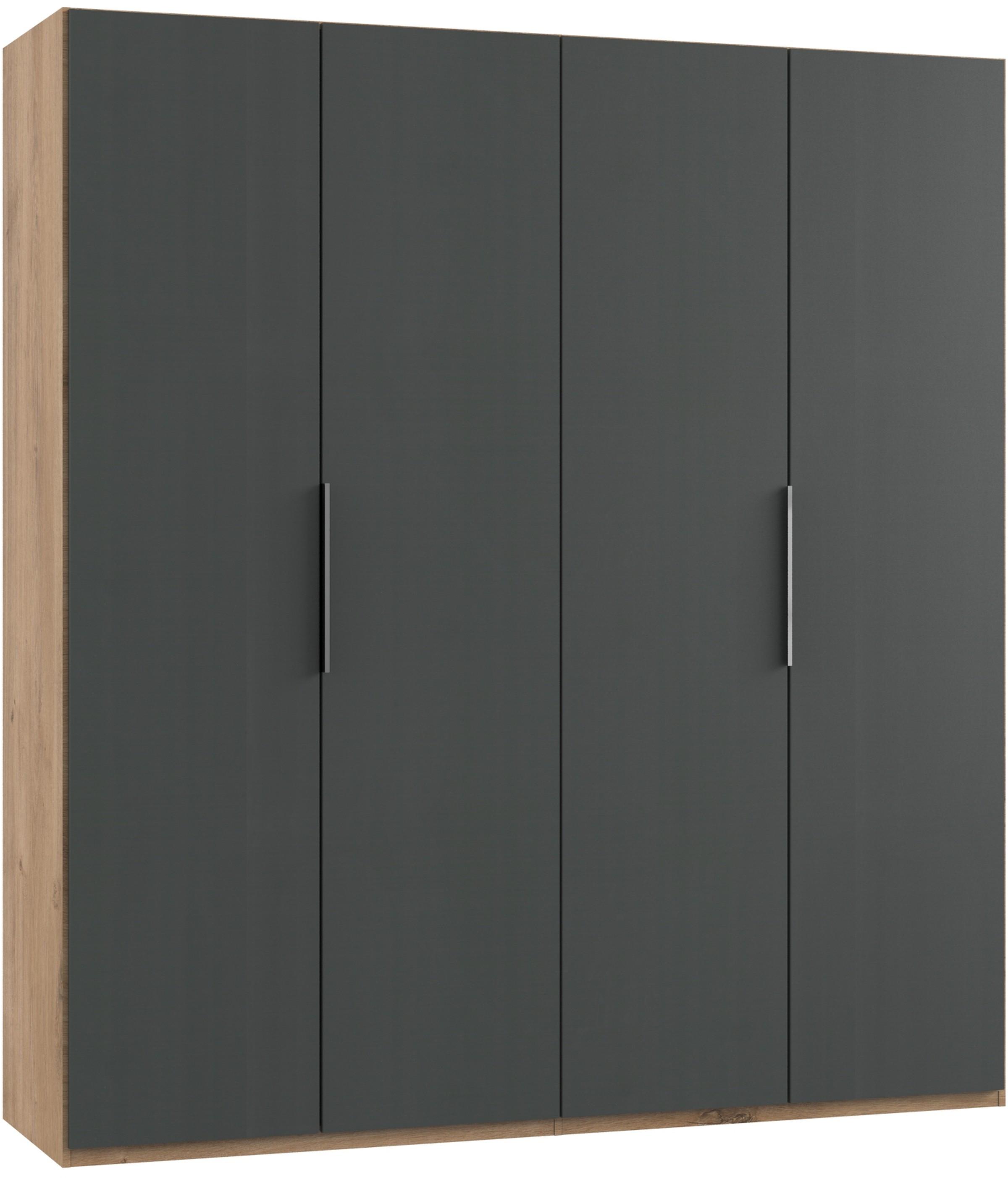 Drehtürenschrank B: 200 Cm Level, Graphitfarben/eiche Dekor - Eichefarben/Graphitfarben, MODERN, Holzwerkstoff (200/216/58cm) - MID.YOU