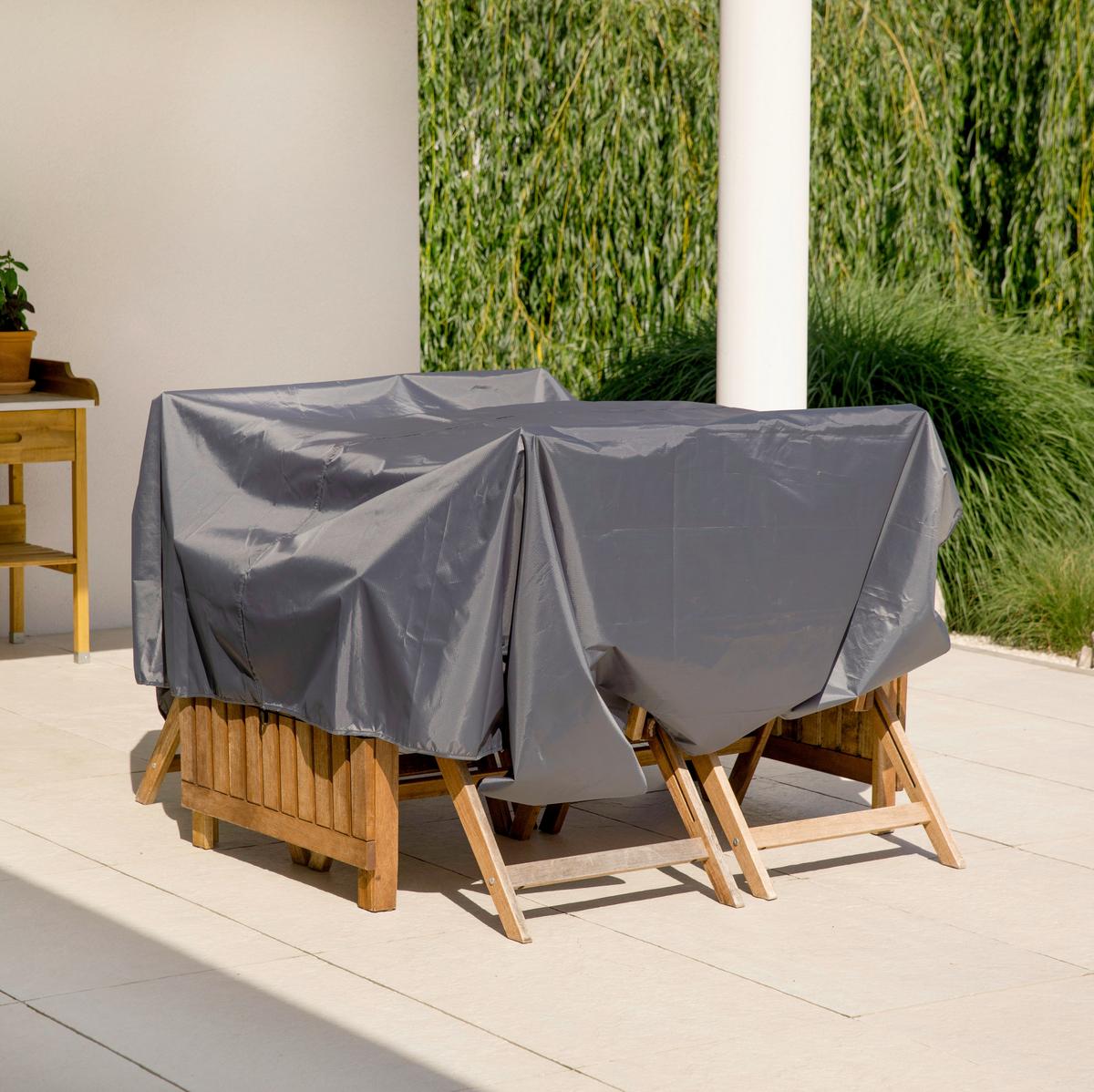 Schutzplane mit Schlaufen 4x5m Premium Ripstop Anthrazit - Anthrazit, Basics (400/500cm)