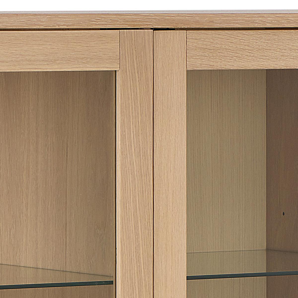 VITRÍNA MARTE - číra/farba duba, Design, kompozitné drevo/sklo (140/148/40cm) - MID.YOU