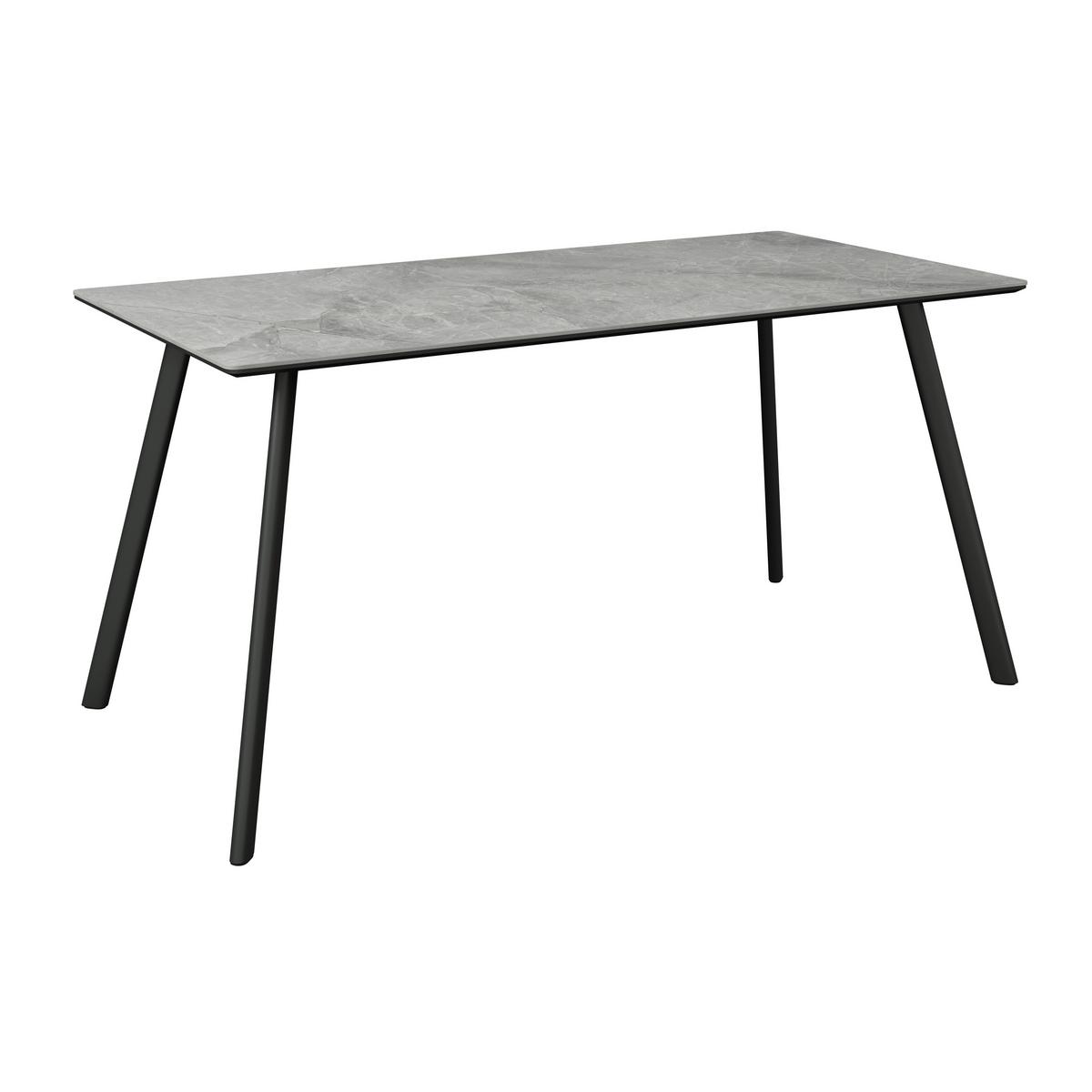 Étkezőasztal George 160 - fekete/szürke, Trend, faalapú anyag/fém (160/80/76cm)
