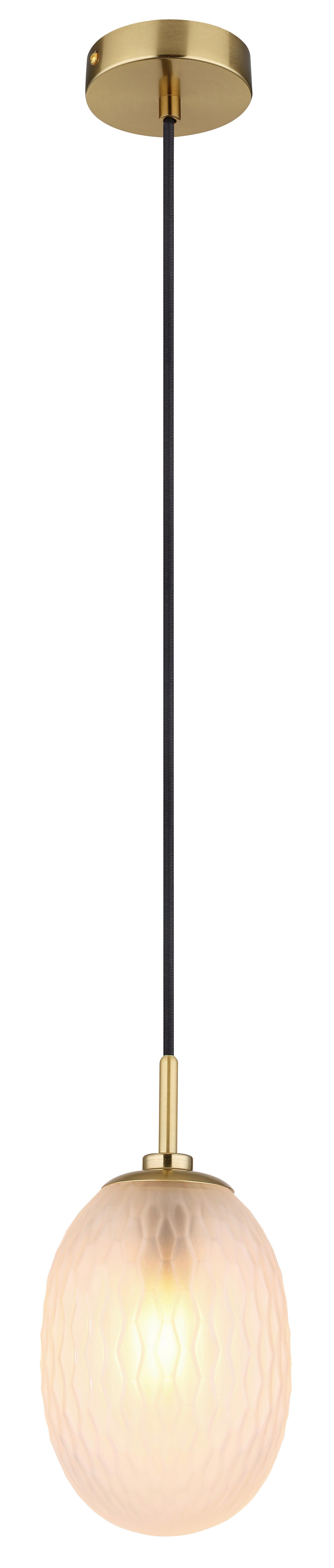 Hängeleuchte 15899h2 - Goldfarben/Schwarz, Basics, Glas/Textil (15/120cm) - Globo